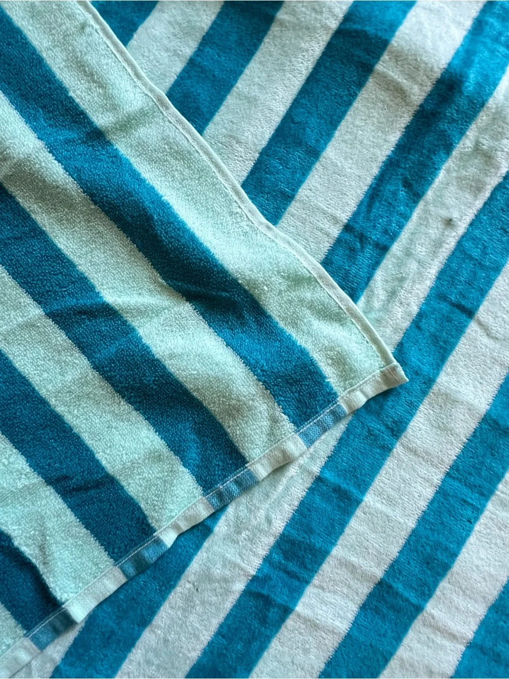 Sun Squad Blue and Teal Striped Beach Towel